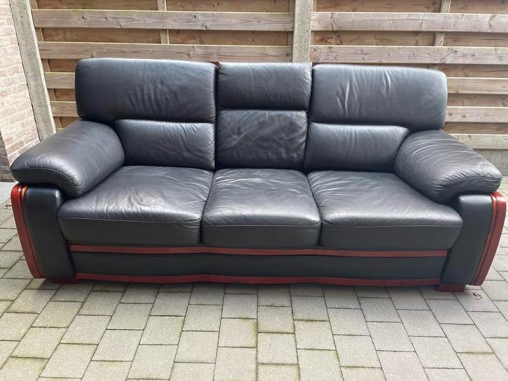 Siège en cuir vintage, Maison & Meubles, Canapés | Salons, Utilisé, Banc droit, Trois personnes, 150 à 200 cm, 75 à 100 cm, Cuir