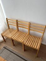 Drie houten vintage stoelen, Huis en Inrichting, Drie, Gebruikt, Bruin, Hout