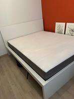 IKEA bed Mall, bodem Leirsund en matras Hövag 160x200, Ophalen, Wit, Tweepersoons, Zo goed als nieuw