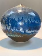 Antonio LAMPECCO ronde vaas bol blauw glazuur keramiek, grès, Ophalen of Verzenden