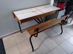 Oude dubbele schoolbank, Antiek en Kunst, Ophalen