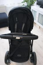 Cybex Gazelle S Duo Zwarte Kinderwagen Met Regenhoes, Autres marques, Tige de poussée réglable, Poussette combi, Comme neuf