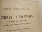 Congrès International des Mines, de la Métallurgie, Mécaniq, Antiquités & Art, Antiquités | Livres & Manuscrits, Enlèvement ou Envoi