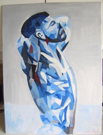 Abstract werk >>> MANNEN TORSO <<< acryl op canvas beschikbaar voor biedingen