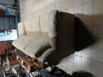 Leder 3 zit beige, Huis en Inrichting, Zetels | Zetels, Ophalen, Gebruikt