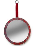 Ronde vintage spiegel schotse ruit, Huis en Inrichting, Woonaccessoires | Spiegels, Gebruikt, Rond, Ophalen of Verzenden, X