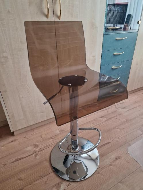 Verstelbare transparante plexi stoel, Huis en Inrichting, Stoelen, Zo goed als nieuw, Eén, Kunststof, Overige kleuren, Ophalen