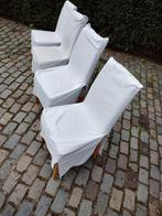 4 chaises en bois avec housses, Maison & Meubles, Chaises, Quatre, Enlèvement, Tissus, Utilisé