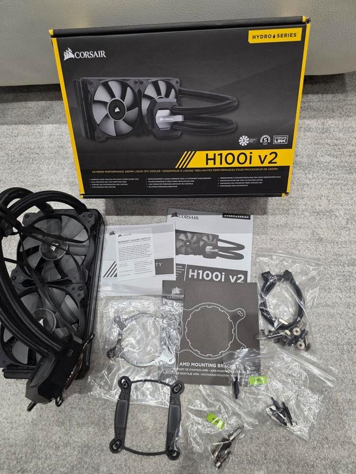 Corsair Hydro-serie H100i v2 — 240 mm waterkoeling, Computers en Software, Computerkoelers, Gebruikt, Ophalen