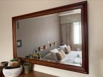 Mooie grote spiegel met houten kader, 100 tot 150 cm, Rechthoekig, Ophalen of Verzenden, Zo goed als nieuw