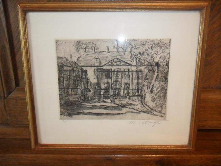 Ets door Médard Verburghe (Roeselare1886- Ukkel1957), Antiek en Kunst, Kunst | Etsen en Gravures, Ophalen of Verzenden