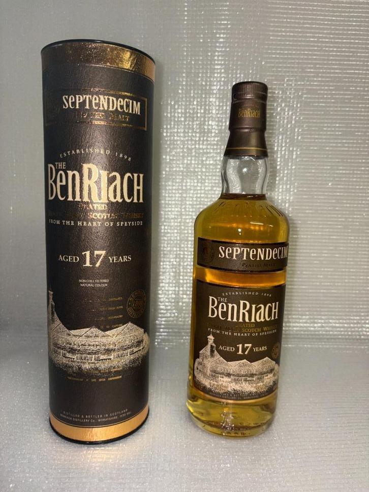 Single Malt Whisky - BenRiach 17y - Septendecim, Verzamelen, Wijnen, Nieuw, Overige typen, Overige gebieden, Vol, Ophalen of Verzenden