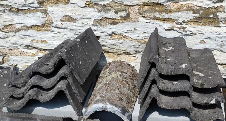 Betontegels, Doe-het-zelf en Bouw, Dakpannen en Dakbedekking, Gebruikt, Dakpannen, Ophalen