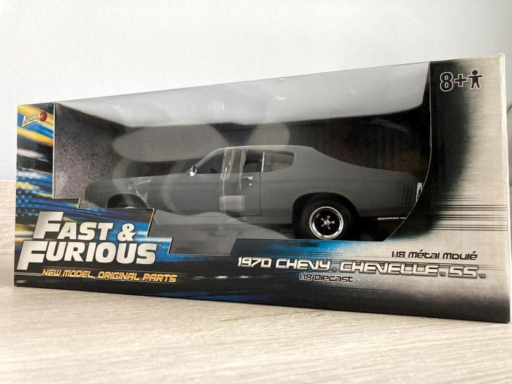 Fast & Furious 1970 Chevy Chevelle SS 1:18 Johnny Lightning, Hobby en Vrije tijd, Modelauto's | 1:18, Zo goed als nieuw, Auto