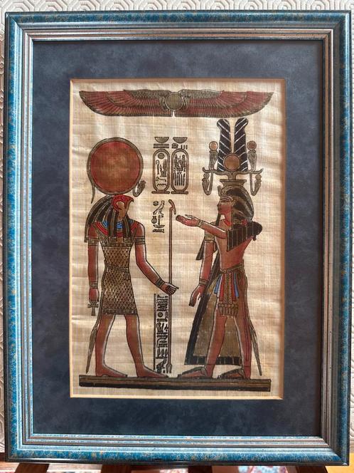 Tableau sur papyrus – Art égyptien ancien (avec certificat), Antiek en Kunst, Kunst | Schilderijen | Klassiek, Ophalen