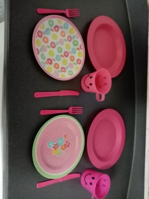 2x 5-delig eetset kinderbord bord beker + bestek = 10 stuks, Kinderen en Baby's, Babyvoeding en Toebehoren, Zo goed als nieuw