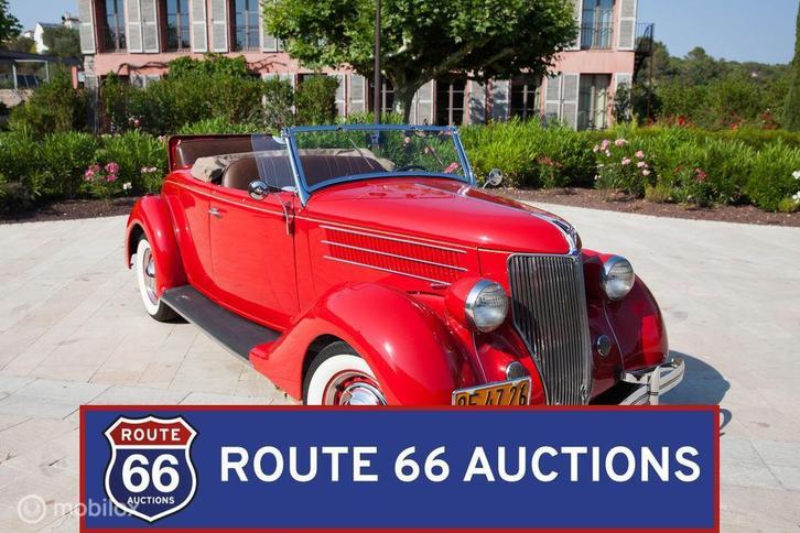 Ford V8 Deluxe Roadster | 1936 | Route 66 Auctions, Auto's, Oldtimers, Bedrijf, Te koop, Ford, Benzine, Overige carrosserie, Handgeschakeld