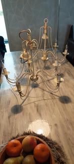 2 Landelijke lusters met kaarslampen in zeer goede, Maison & Meubles, Lampes | Lustres, Comme neuf, Enlèvement ou Envoi