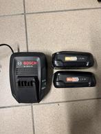 Bosch 18v batterijen + lader, Ophalen of Verzenden, Zo goed als nieuw