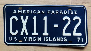 Plaque d'immatriculation Îles Vierges / Virgin Islands USA disponible aux enchères