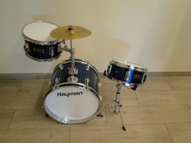 3-delig drumstel kinderen - merk Hayman, Muziek en Instrumenten, Drumstellen en Slagwerk, Gebruikt, Overige merken, Ophalen of Verzenden