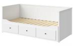 éénpersoonsbed met 2 matrassen, Huis en Inrichting, Slaapkamer | Bedden, Ophalen, Eenpersoons, Wit, 80 cm