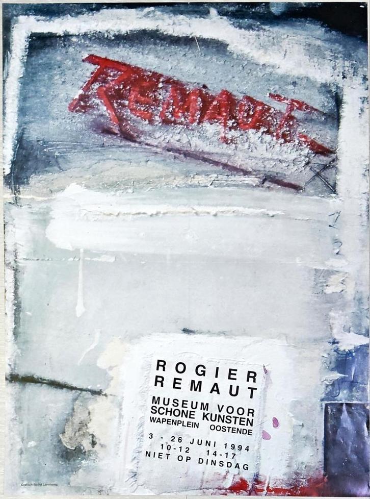 Affiche Rogier Remaut Museum Oostende 1994, Verzamelen, Posters, Gebruikt, Overige onderwerpen, Ophalen of Verzenden