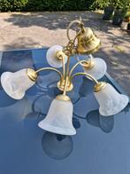 Lustre à 5 bras en verre dépoli, Ophalen, Gebruikt, Glas