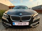 BMW 220i Cabrio zwart Luxury Line, Auto's, Te koop, Benzine, 2 Reeks, Automaat