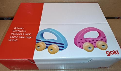 NIEUW Lot Goki houten voertuig roos/licht blauw (9st), Kinderen en Baby's, Speelgoed | Houten speelgoed, Nieuw, Overige typen
