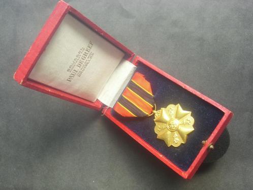 Médaille civique 1re classe nominative acte courage De Greef, Verzamelen, Militaria | Algemeen, Landmacht, Lintje, Medaille of Wings