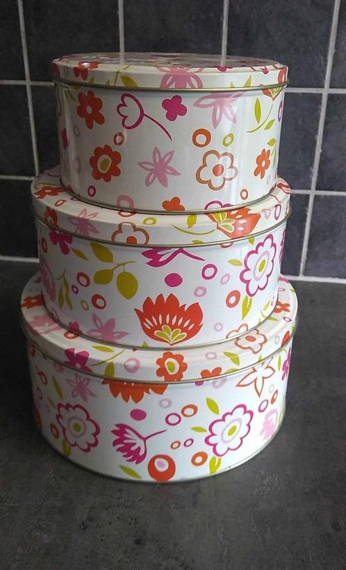 set van 3 ronde blikken dozen met deksel, Verzamelen, Blikken, Ophalen of Verzenden