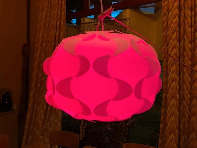 Vintage Hanglamp Ikea Fillsta Wit, Huis en Inrichting, Lampen | Hanglampen, Zo goed als nieuw, 50 tot 75 cm, Kunststof, Ophalen of Verzenden