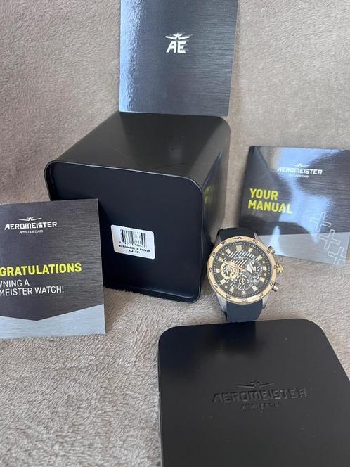 Aeromeister nieuwe horloge, Handtassen en Accessoires, Horloges | Heren, Nieuw, Polshorloge, Overige merken, Staal, Kunststof