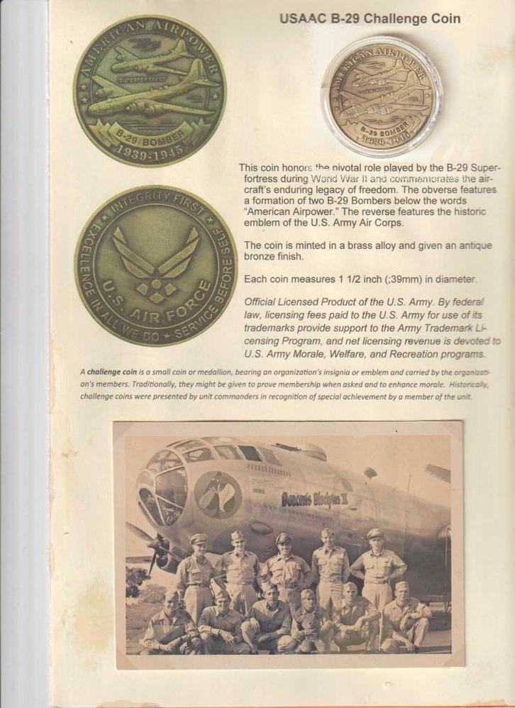 B29 Bommenwerper, munt + foto's/postkaart, Verzamelen, Militaria | Algemeen, Luchtmacht, Embleem of Badge, Verzenden