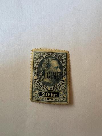Oostenrijk 1873 — telegraaf 20 kreuzer SPECIMEN zeldzaam beschikbaar voor biedingen