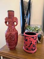 Bouteille (vase) et pot en cinabre, Enlèvement ou Envoi