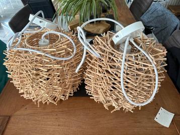 2 rotan hanglampen, Enlèvement, Comme neuf