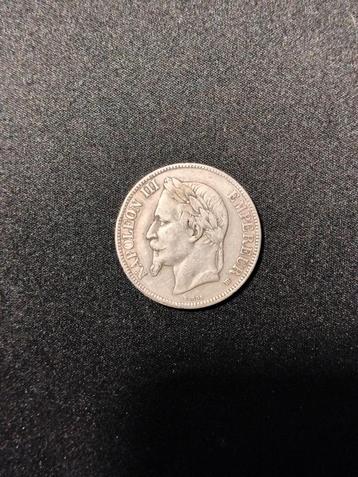 Zilveren Napoleon III munt 1867 beschikbaar voor biedingen