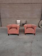Set of 2 vintage red and white checkered club sofas, Ophalen