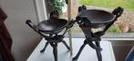 2 vintage africaanse schaal op staanders hout, Ophalen of Verzenden