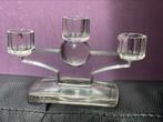 Art-deco glazen kandelaar -drie-armig, Ophalen of Verzenden, Glas