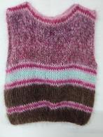 Gebreide trui, mouwloos, bordeaux kleuren met blauw., Kleding | Dames, Sokken en Kousen, Ophalen, Nieuw, Blauw