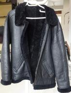 Leren jack met bontvoering, Kleding | Dames, Pas de marque, Zwart, Maat 42/44 (L), Ophalen of Verzenden