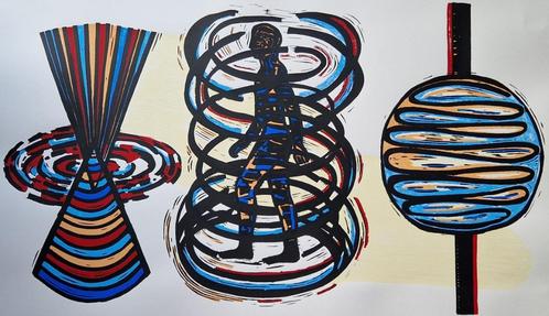 Hans Wap - Lithographie : « Spinning Tops » (1998), Antiquités & Art, Art | Lithographies & Sérigraphies, Enlèvement