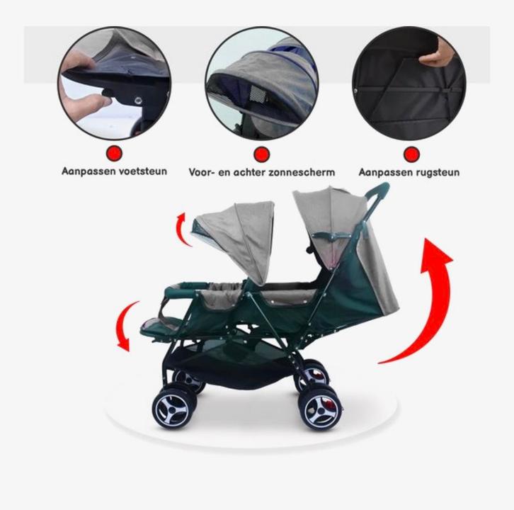 Nieuw Kinderwagen Tweeling in meerdere kleuren!, Kinderen en Baby's, Kinderwagens en Combinaties, Nieuw, Kinderwagen, Ophalen of Verzenden