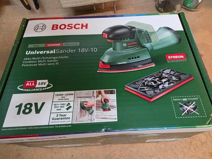 Bosch UniversalSander 18V-10 – Nieuw & Ongeopend, Doe-het-zelf en Bouw, Gereedschap | Schuurmachines, Nieuw, Ophalen