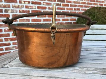 Oude koperen ketel getekend L.Jean - Frankrijk - 1879-1901 beschikbaar voor biedingen