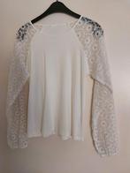 T-shirt écru met kanten mouwen maat M., Kleding | Dames, T-shirts, Ophalen of Verzenden, Maat 38/40 (M)
