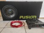 Fusion woofer + versterker + kabels, Gebruikt, Subwoofer, 120 watt of meer, Ophalen
